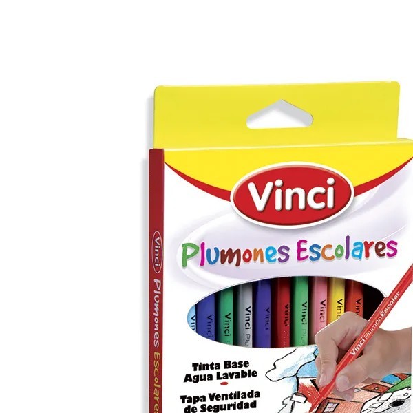 MARCADOR AGUA DELG. ESTUCHE C12 ESCOLAR VINCI